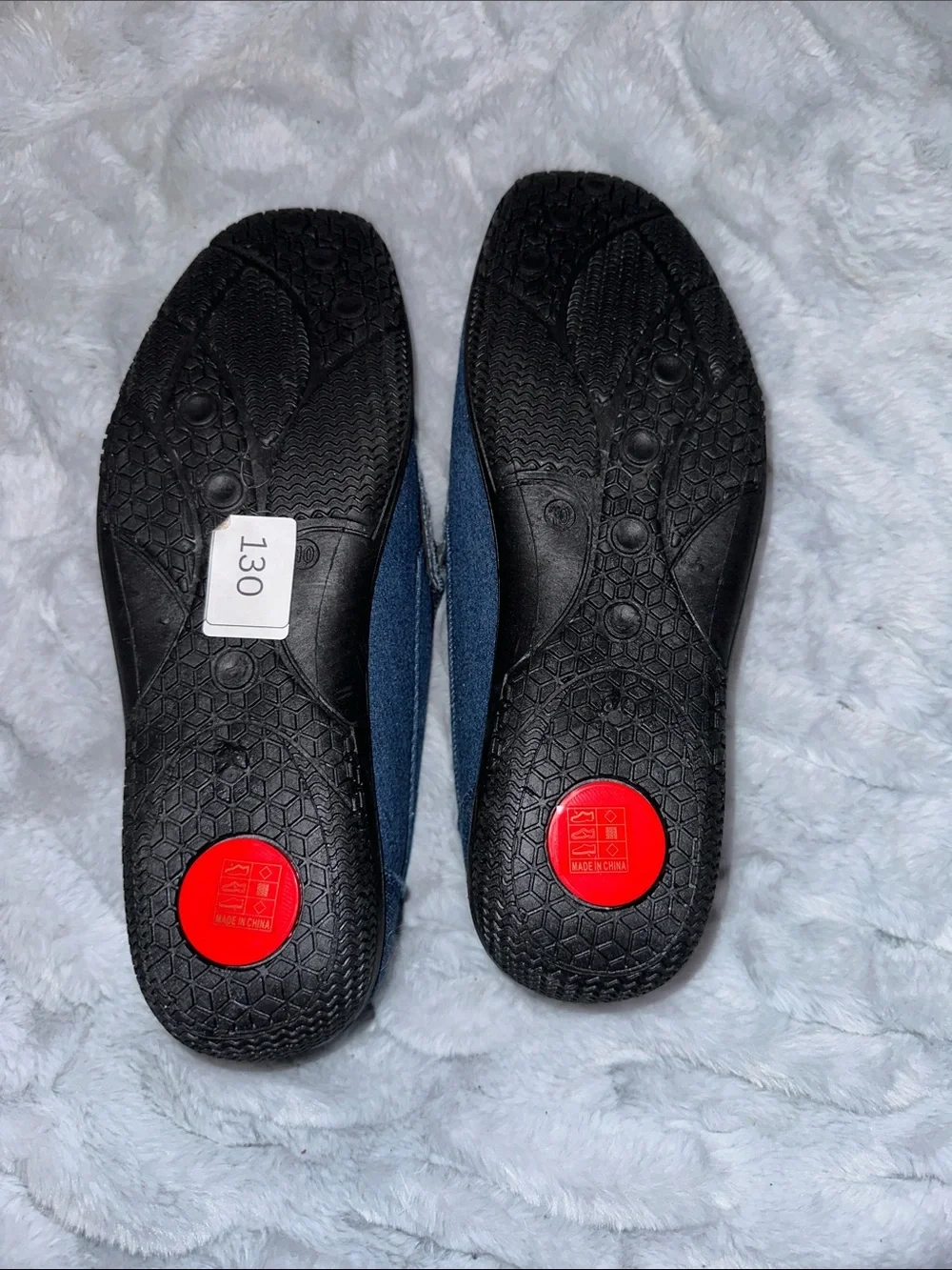 Denim Slip-On Loafers in Blue with Metal Bit